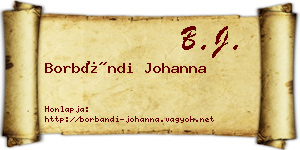 Borbándi Johanna névjegykártya